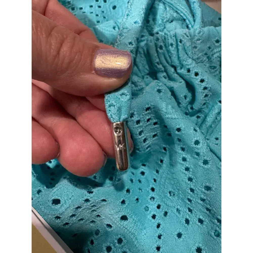 Michael Kors | Eyelet Off Shoulder Women's Turquoise Top NWT | Size Large